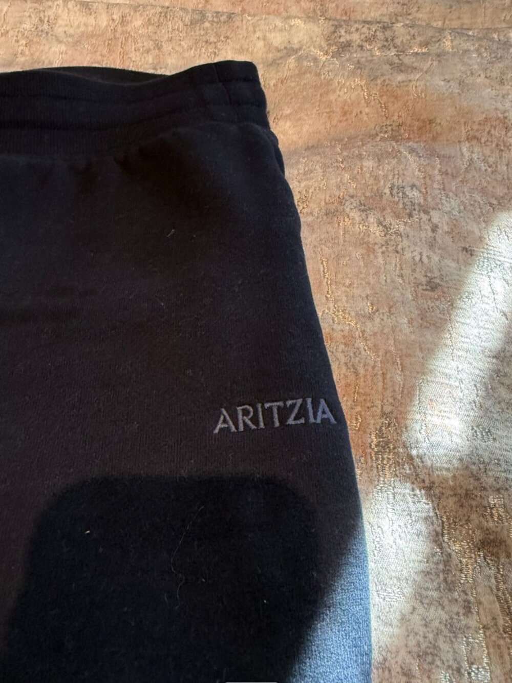 Aritzia TNA Sweatfleece Perfect Fit Wide Leg Sweatpants | Navy | Size S